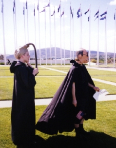 EYE: J Citizen Howard and Lady Cadaver outside Parliament House