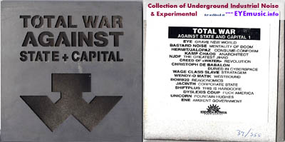 Compilation Album CD Total War Against State Capital Hidden Power Enterprises Sweden Europe Swedish Anarchist Underground Alternative Experimental Dark Ambient Industrial Power Noise Political Protest Music Record Labels Bands cover art jacket Artists Projects 1990s 90s 00s 2000s